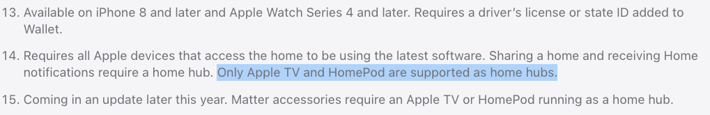 Requisitos del concentrador doméstico en el lanzamiento de iOS 16 y iPadOS 16
